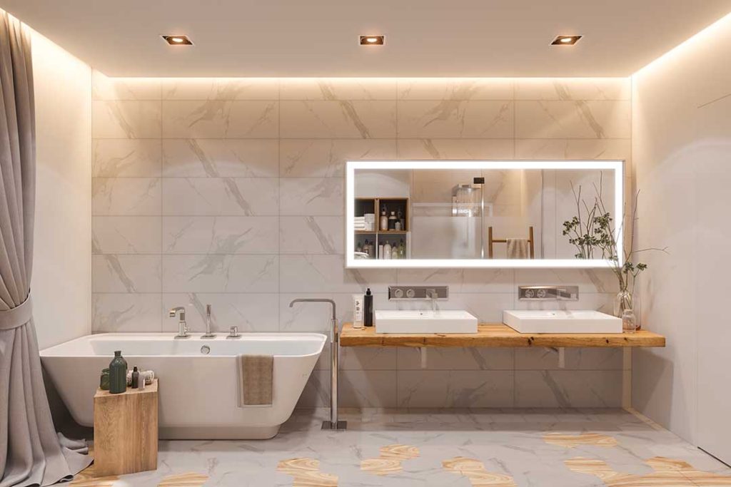 Interior design of a bathroom