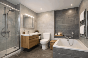 Modern bathroom with sleek design