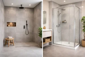 Wet room vs shower tray comparison